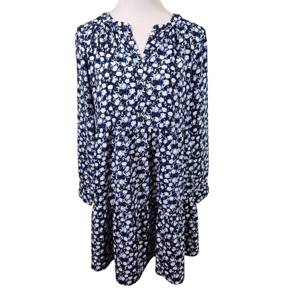 LOFT Long Sleeve Floral Print Dress, sz M